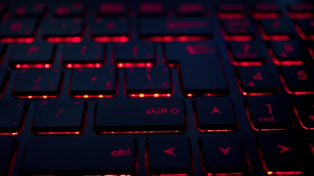 closeup photo of black and red keyboard